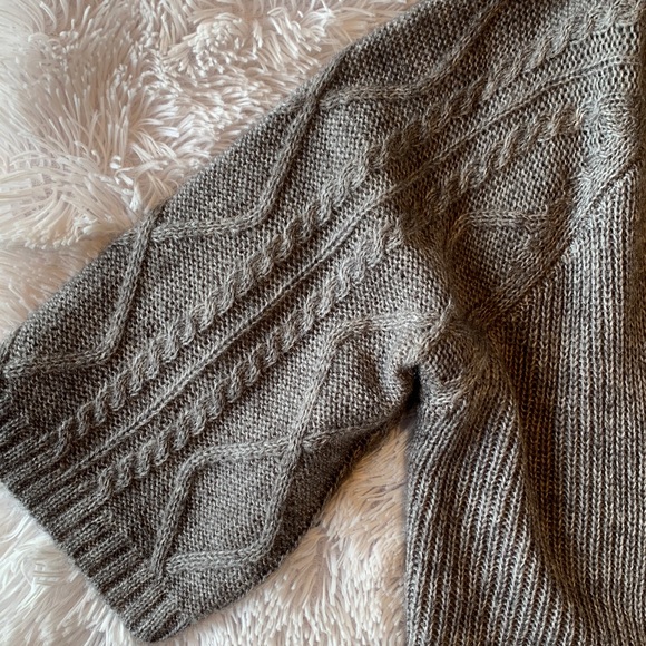 Chico's Gray Wool Blend Open Cardigan Soft Cable Knit Sweater - Picture 11 of 16